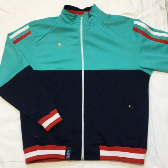 LRG Big Bustle Track Jacket Blue Green Colorblock Mens 3XL - Picture 8 of 11
